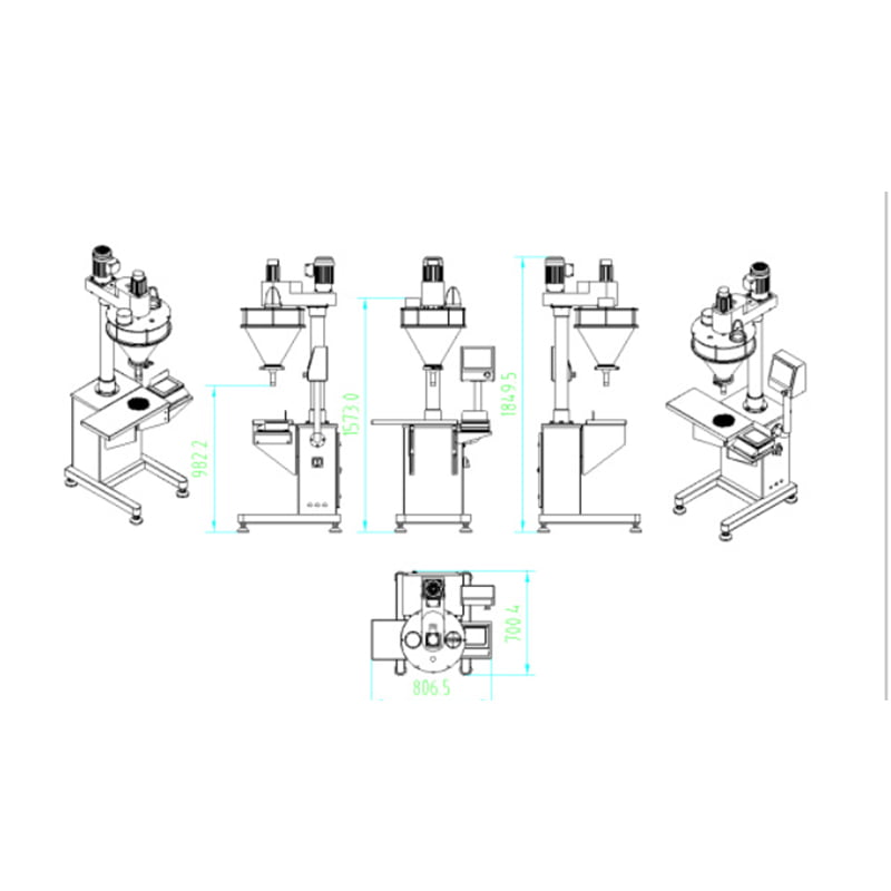 دستگاه بسته بندی پودر استیل ضد زنگ نیمه اتوماتیک MPB-10